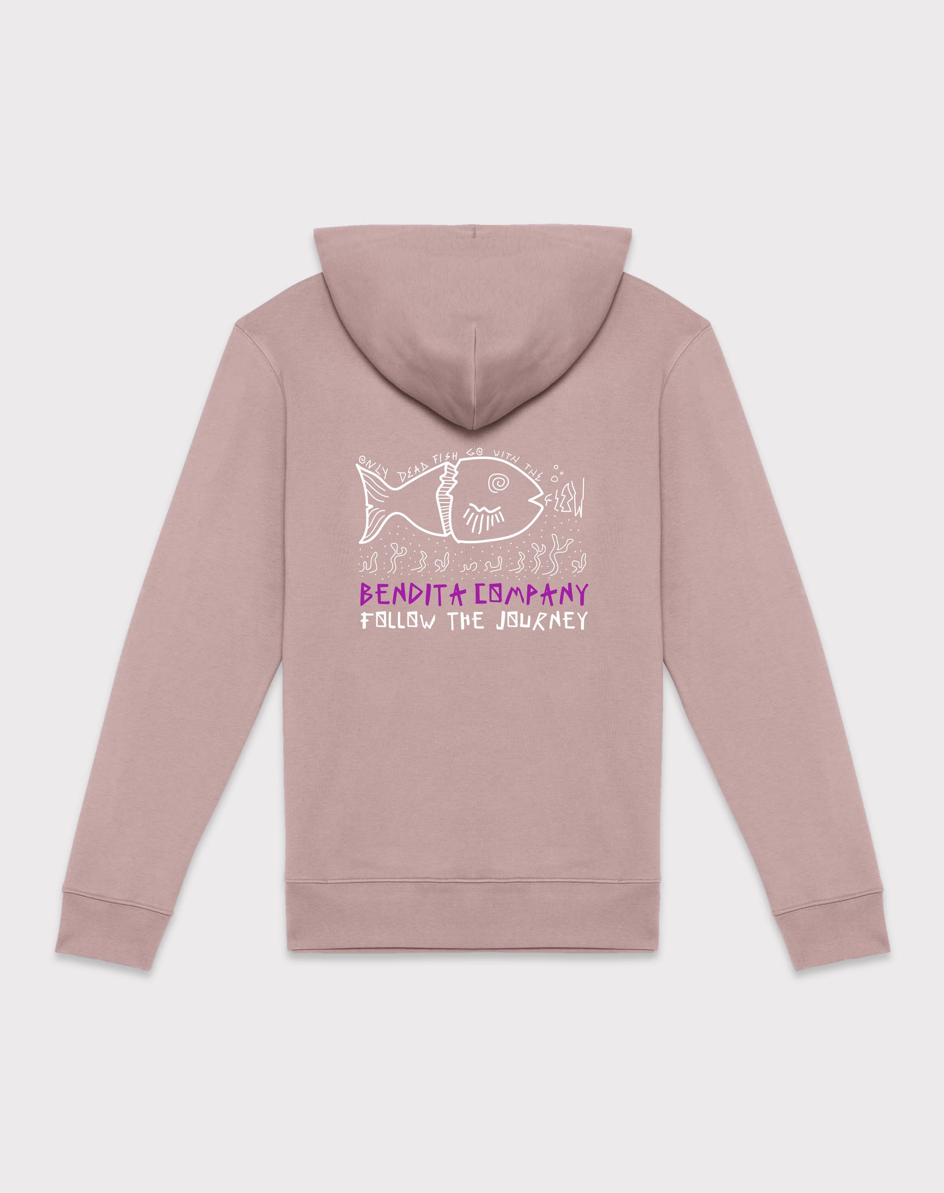 Dead Fish Hoodie – Petal Rose | Organic Cotton | Made in Portugal