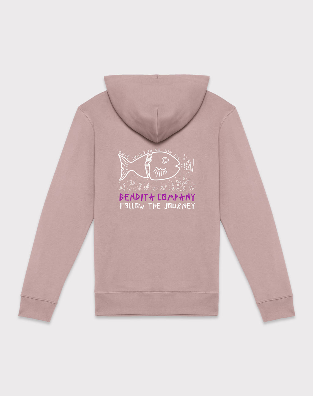 Dead Fish Hoodie – Petal Rose | Organic Cotton | Made in Portugal